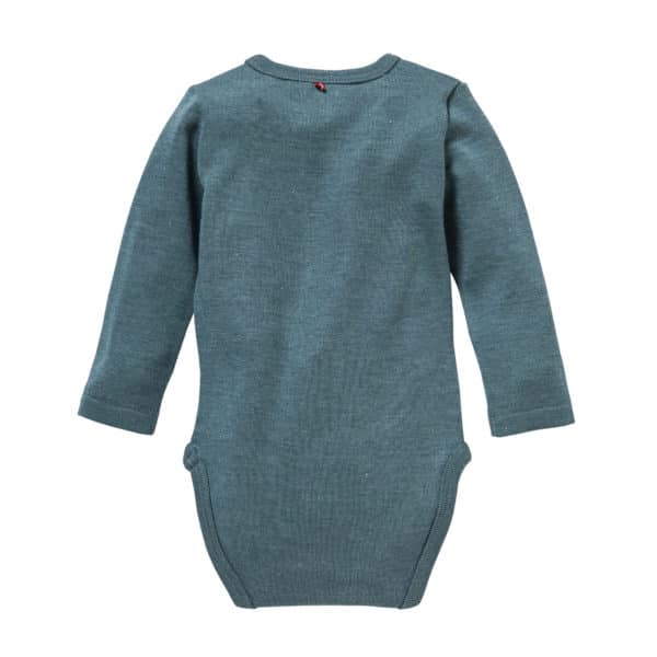 Pololo People Wear Organic Langarm-Body Wolle-Seide, smaragd-grün Top Angebot