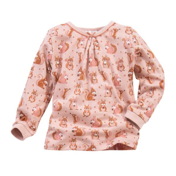 Pololo People Wear Organic Langarm-Pyjama “Eichhörnchen”, rosa, Baumwolle (Bio) Neueste Mode