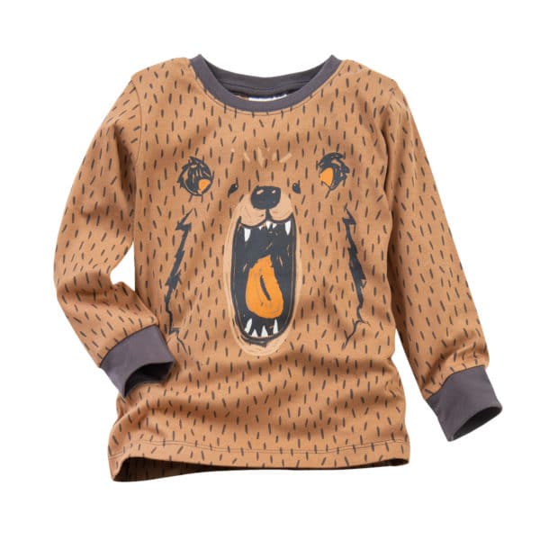 Pololo People Wear Organic Langarm-Pyjama “Grizzlybär”, braun/bedruckt, Baumwolle (Bio) (Kopie) Zeitlich begrenztes Angebot