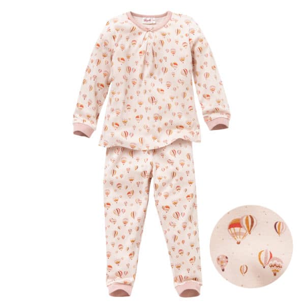 Pololo People Wear Organic Langarm-Pyjama “Heißluftballon”, rosa, Baumwolle (Bio) Exklusive Angebote