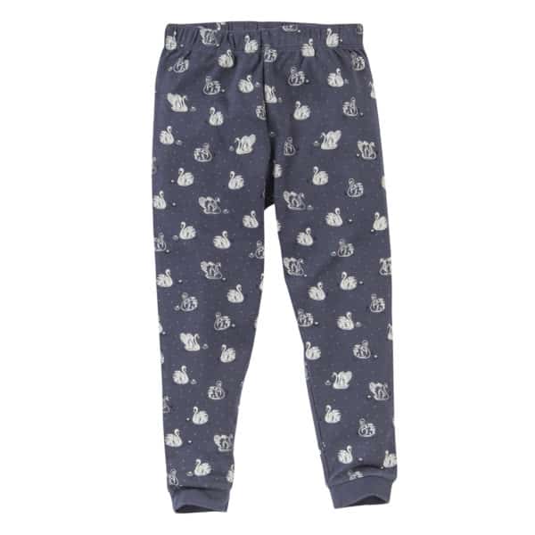 Pololo People Wear Organic Pyjama, dunkelblau/bedruckt mit Schwänen Große Rabatte