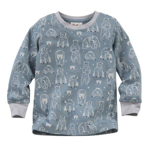 Pololo People Wear Organic Pyjama, petrol bedruckt mit Motiv “Eisbär”, aus 100% Baumwolle (Bio) Neuheiten