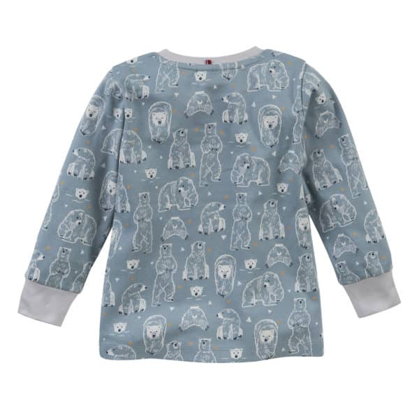 Pololo People Wear Organic Pyjama, petrol bedruckt mit Motiv “Eisbär”, aus 100% Baumwolle (Bio) Neuheiten