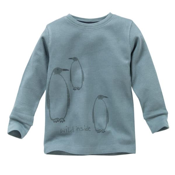 Pololo People Wear Organic Langarm-Pyjama “Pinguin”, blau/bedruckt, aus 100% Baumwolle (Bio) Räumungsverkauf