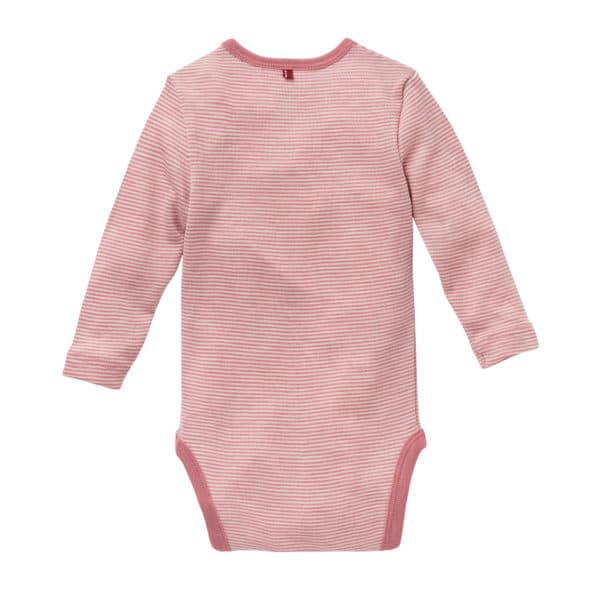 Pololo People Wear Organic Wolle-Seide-Body, rosa geringelt Kauf eins, bekomm eins gratis