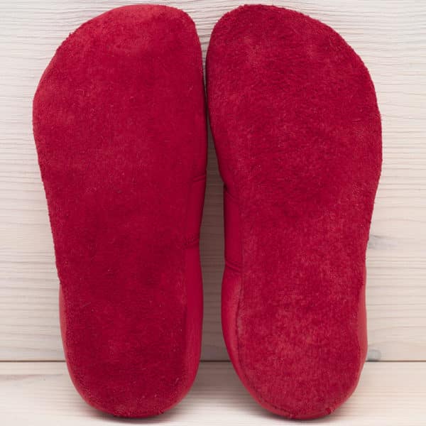 Pololo Barfußhausschuh Leder Rot mit Kordelstopper JETZT KAUFEN