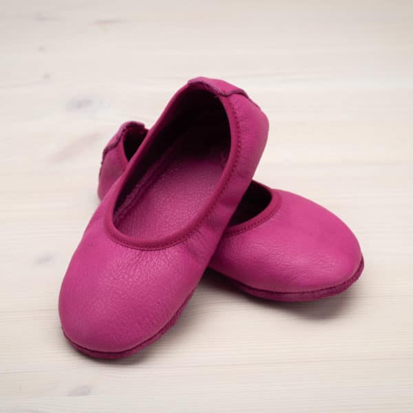 Pololo Hausschuh Ballerina Leder Pink Zeitbegrenzte Promotion