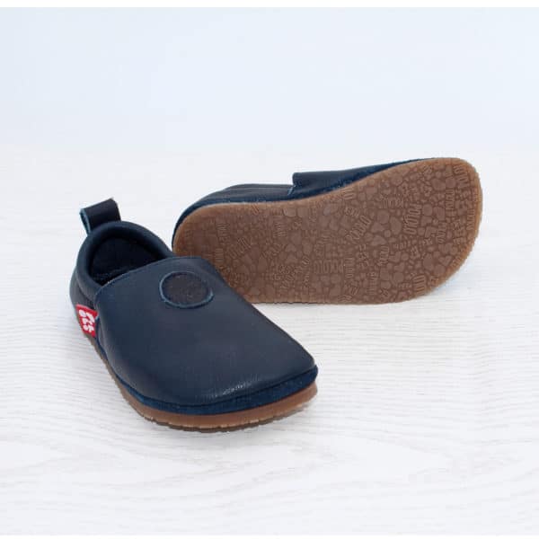 Pololo Barfußschuh Uni Leder Blau Rabatte dieses Monats