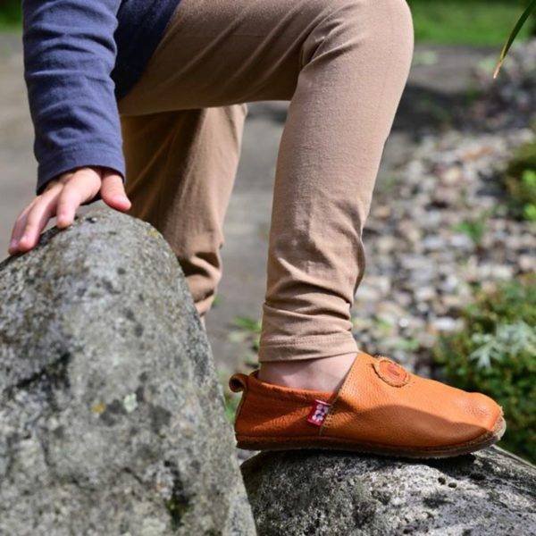 Pololo Barfußschuh Uni Leder Hellbraun Outlet