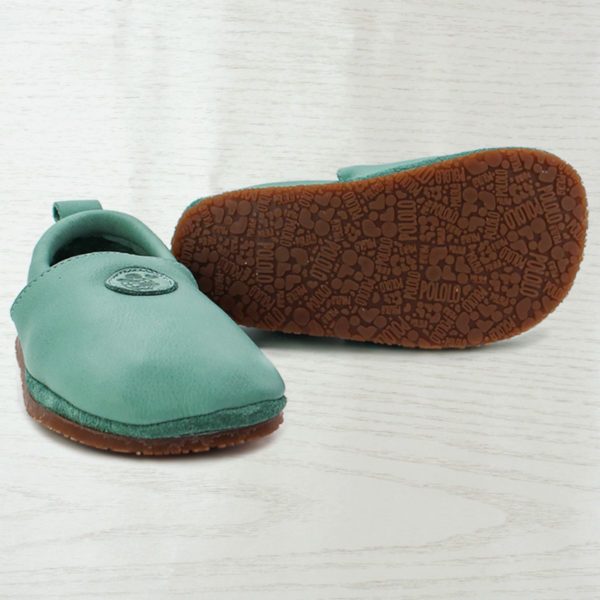 Pololo Barfußschuh Uni Leder Hellgrün Auslauf