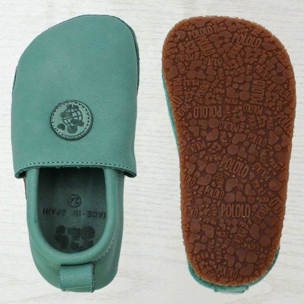 Pololo Barfußschuh Uni Leder Hellgrün Auslauf