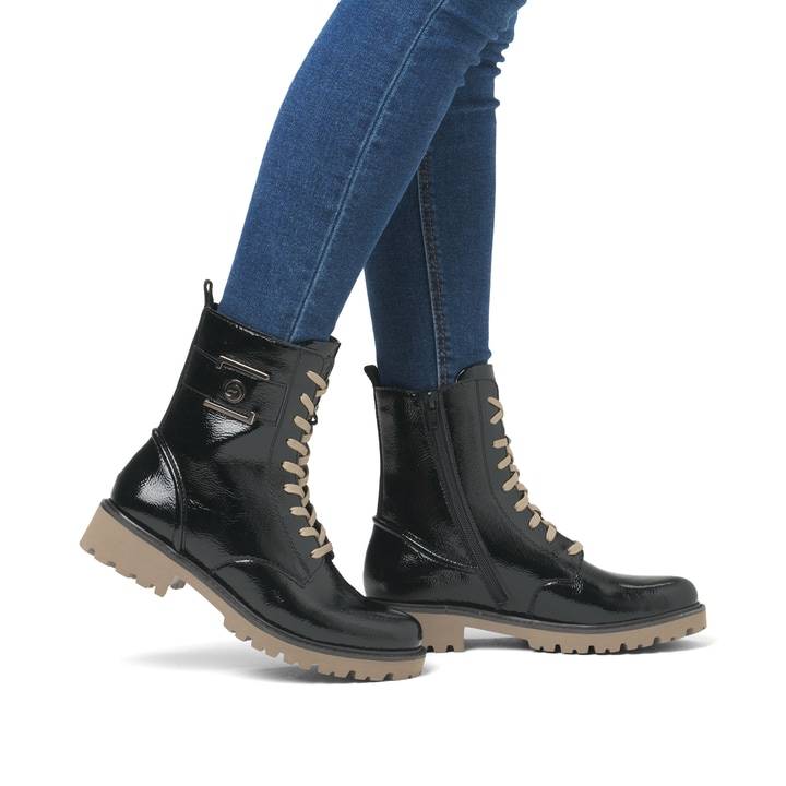 Remonte Artikelnummer D8663-00 remonte Damen Biker Boots glanzschwarz Fabrikladen