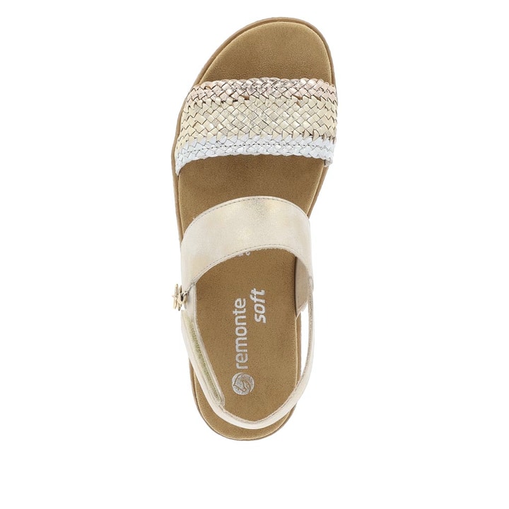 Remonte Artikelnummer D0Q56-90 remonte Damen Riemchensandalen beige-metallic Fabrikverkauf