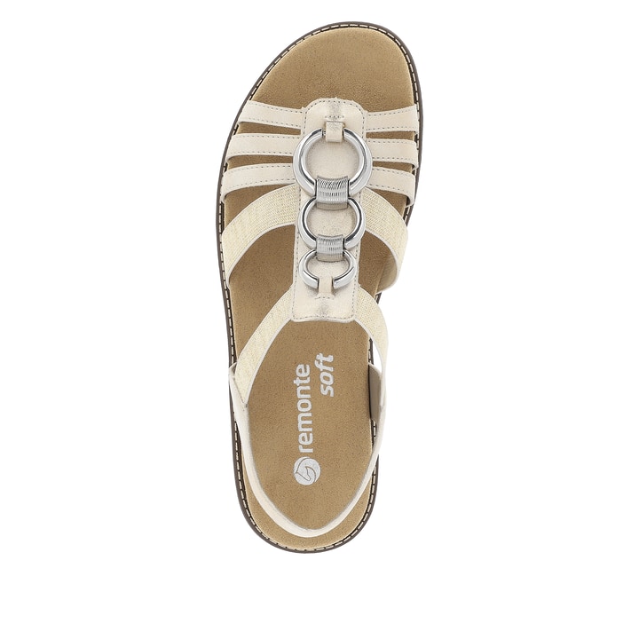 Remonte Artikelnummer D2073-60 remonte Damen Riemchensandalen cremebeige-silber Exklusivangebot