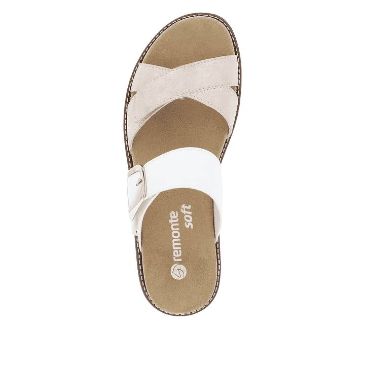 Remonte Artikelnummer D2048-90 remonte Damen Pantoletten metallicrosé-lilienweiß Räumungsverkauf