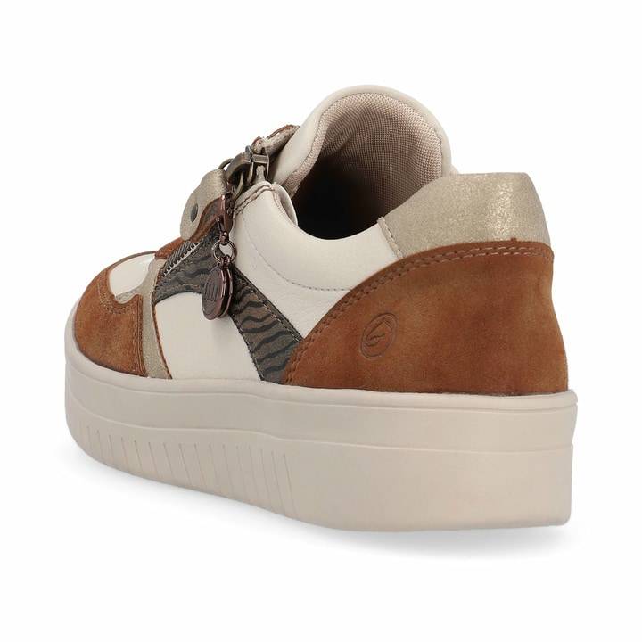 Remonte Artikelnummer D0J01-24 remonte Damen Sneaker nougatbraun-weiß Valentinstagsangebot