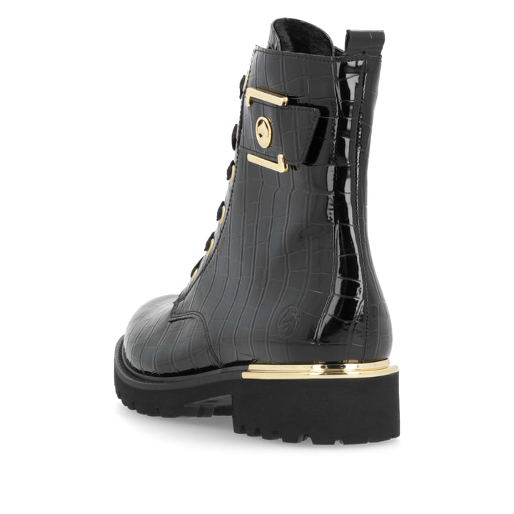 Remonte Artikelnummer D8683-00 remonte Damen Schnürstiefel lackschwarz Lagerräumung