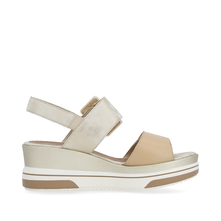 Remonte Artikelnummer D1P50-90 remonte Damen Keilsandaletten beige-metallic Großer Ausverkauf
