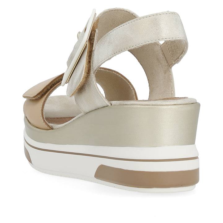 Remonte Artikelnummer D1P50-90 remonte Damen Keilsandaletten beige-metallic Großer Ausverkauf
