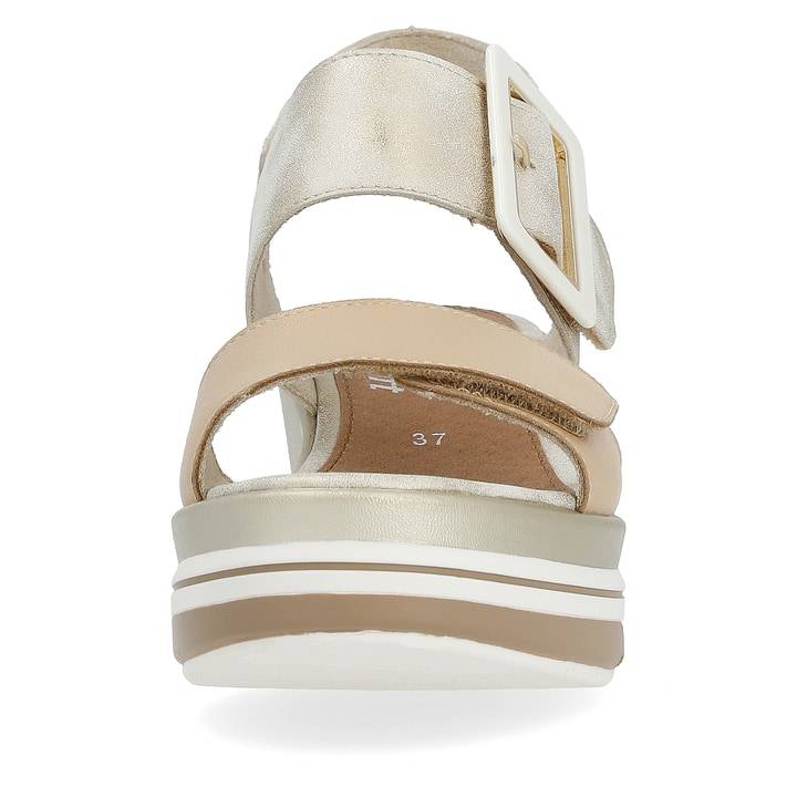 Remonte Artikelnummer D1P50-90 remonte Damen Keilsandaletten beige-metallic Großer Ausverkauf