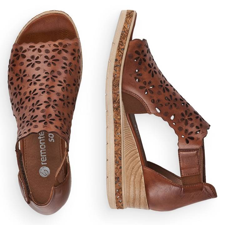 Remonte Artikelnummer D3056-24 remonte Damen Keilsandaletten nussbraun Online Shopping