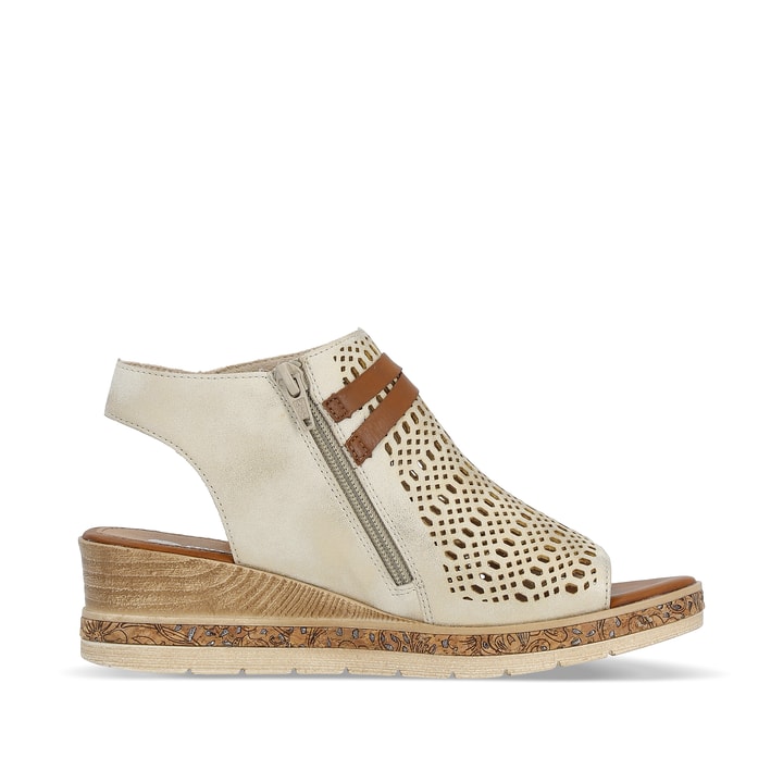 Remonte Artikelnummer D3075-60 remonte Damen Keilsandaletten cremebeige Lagerräumung