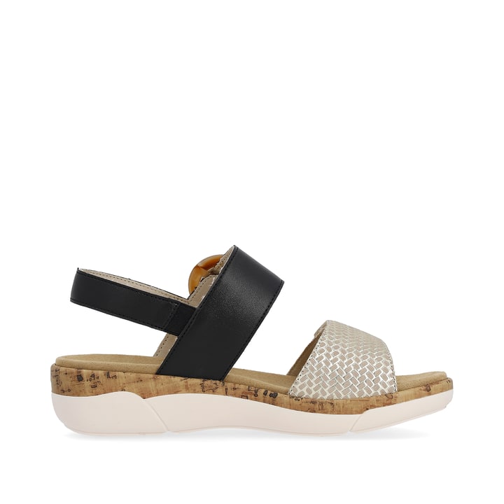 Remonte Artikelnummer R6853-02 remonte Damen Riemchensandalen stahlschwarz-goldbeige 50% Rabatt mit kostenlosem Versand