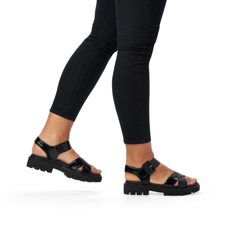 Remonte Artikelnummer D7950-01 remonte Damen Riemchensandalen glanzschwarz Preisnachlass