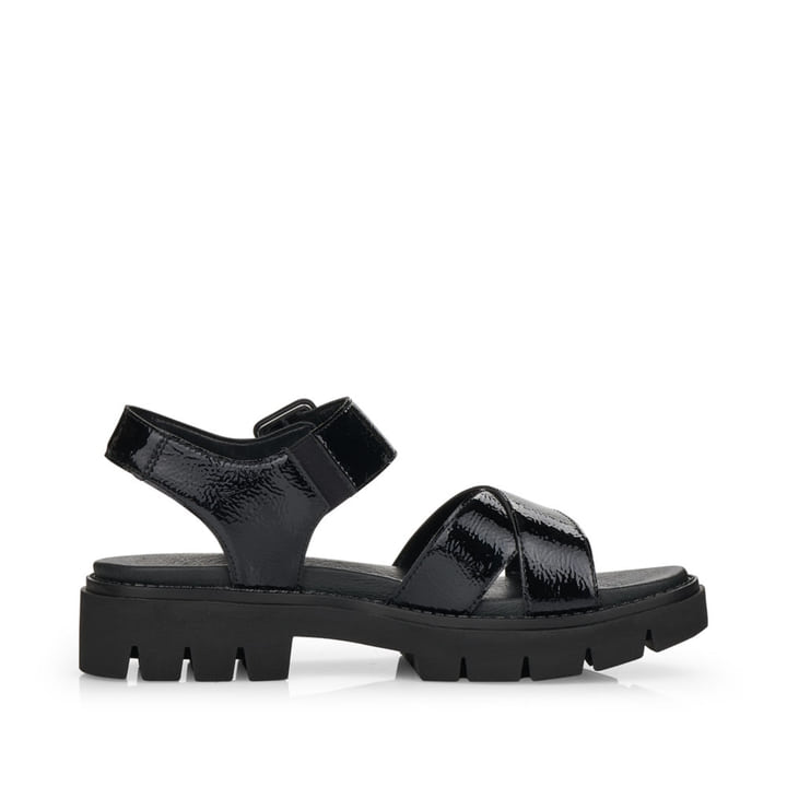 Remonte Artikelnummer D7950-01 remonte Damen Riemchensandalen glanzschwarz Preisnachlass