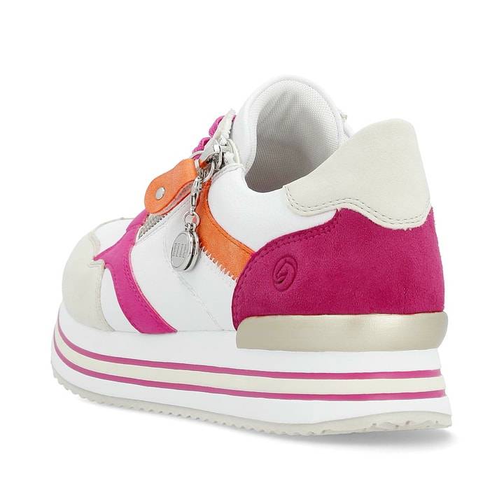 Remonte Artikelnummer D1323-80 remonte Damen Sneaker blütenweiß-fuchsia-orange Muttertagsangebot