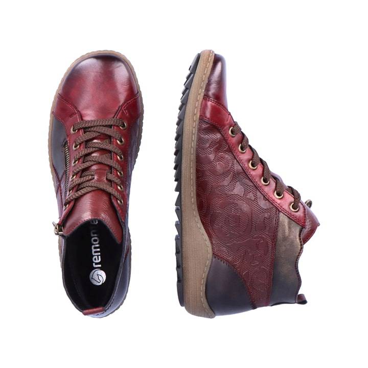 Remonte Artikelnummer R1467-35 remonte Damen Schnürschuhe himbeerrot Kostenloser Versand international