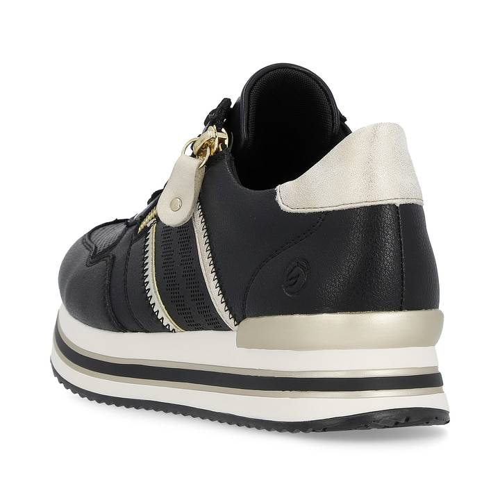 Remonte Artikelnummer D1318-01 remonte Damen Sneaker mattschwarz-gold Fabrik Onlineshop