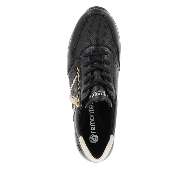 Remonte Artikelnummer D1318-01 remonte Damen Sneaker mattschwarz-gold Fabrik Onlineshop