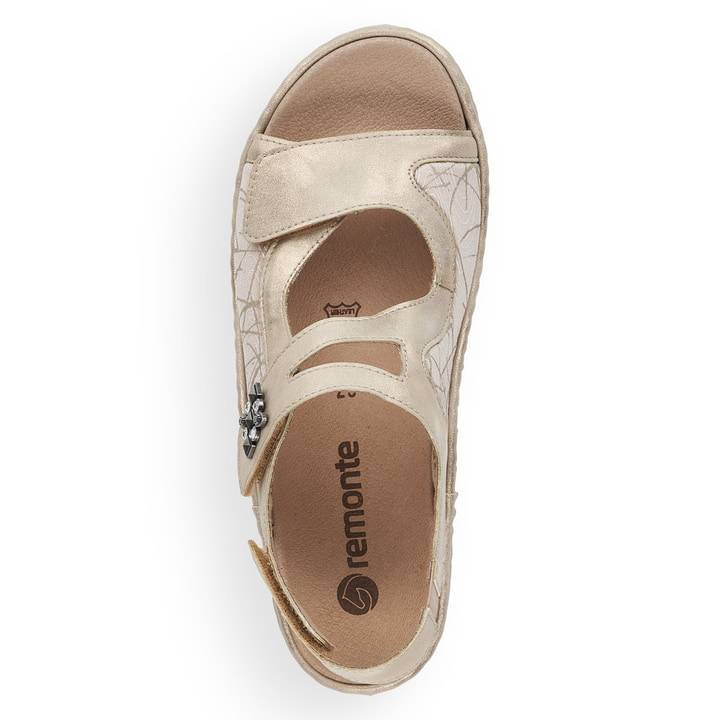 Remonte Artikelnummer D7647-94 remonte Damen Riemchensandalen hellbeige-metallic Osterangebot