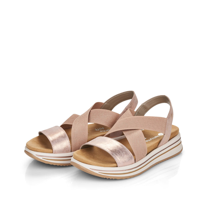 Remonte Artikelnummer R2954-31 remonte Damen Riemchensandalen rosa-metallic VIP-Rabatte