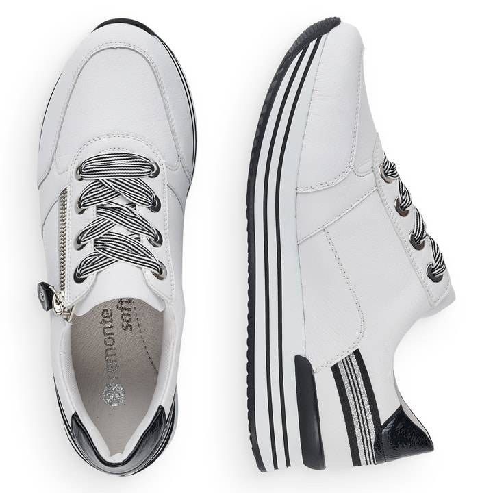 Remonte Artikelnummer D1312-80 remonte Damen Sneaker edelweiß-glanzschwarz Nur noch ein Tag übrig