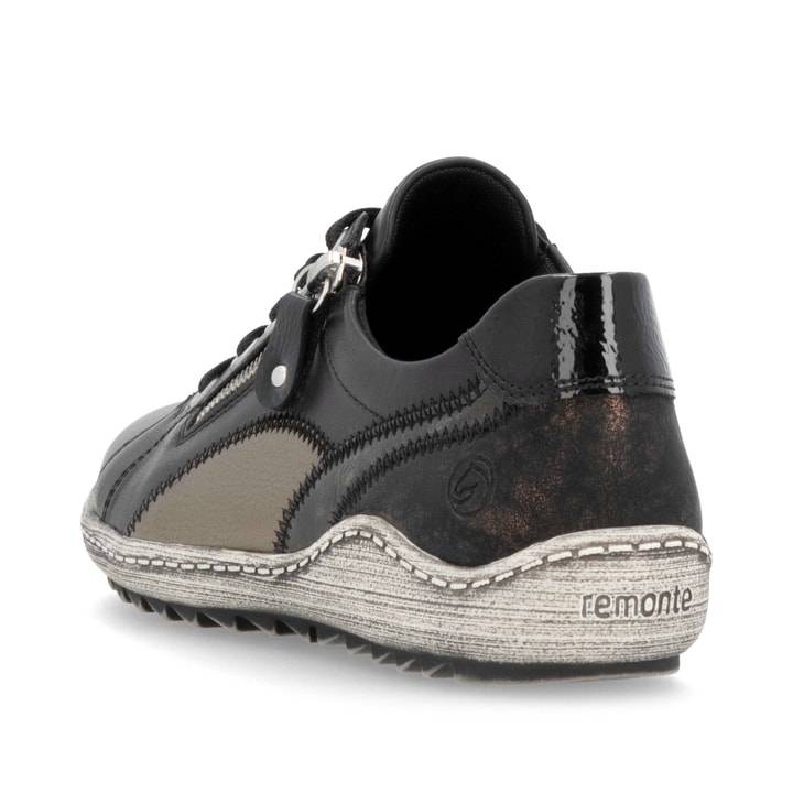 Remonte Artikelnummer R1439-03 remonte Damen Schnürschuhe tiefschwarz-gold Saisonale Angebote