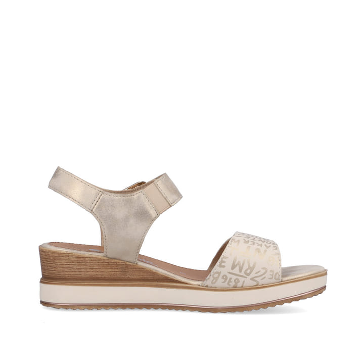 Remonte Artikelnummer D6455-60 remonte Damen Keilsandaletten beige-metallic Kauf eins, bekomm eins gratis