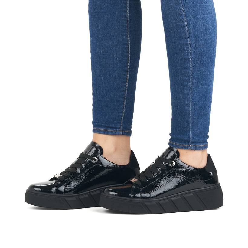 Rieker Artikelnummer W0501-00 Rieker Damen Sneaker Low mattschwarz 50% Rabatt mit kostenlosem Versand