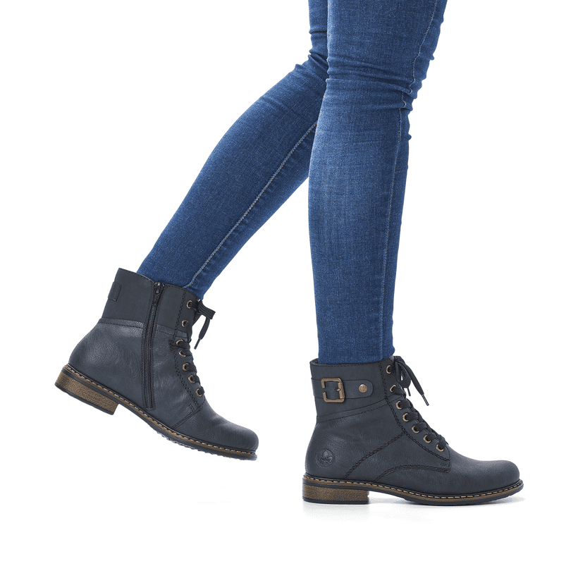 Rieker Artikelnummer 71242-15 Rieker Damen Schnürstiefel ozeanblau 50% Rabatt für begrenzte Zeit