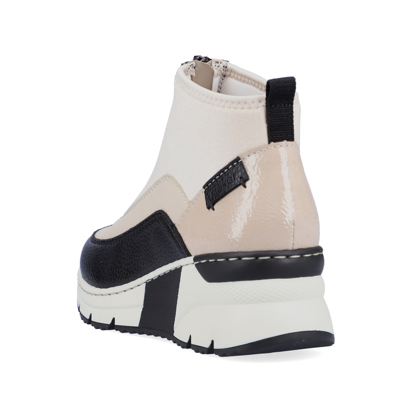 Rieker Artikelnummer N6352-60 Rieker Damen Sneaker High hellbeige-schwarz Hotsell