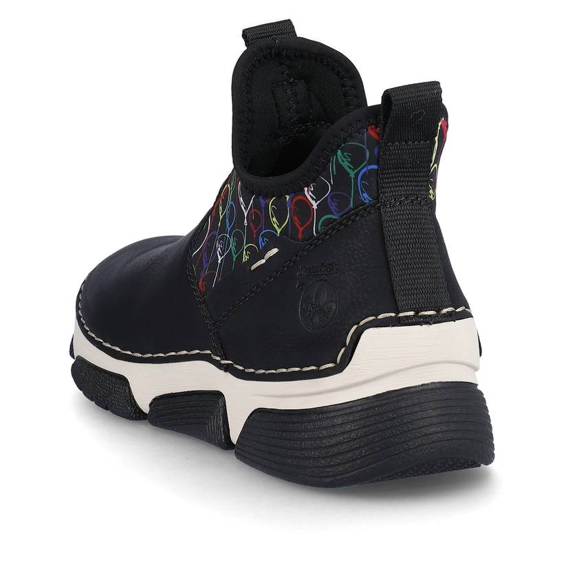 Rieker Artikelnummer 45957-00 Rieker Damen Slipper urbanschwarz-bunt Meist gekauft