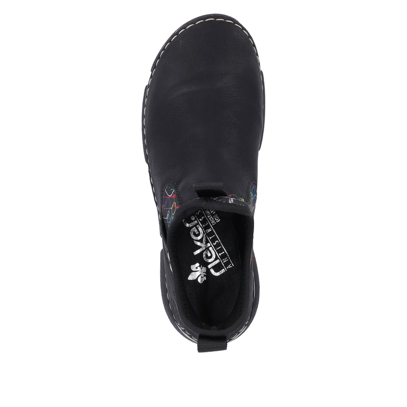 Rieker Artikelnummer 45957-00 Rieker Damen Slipper urbanschwarz-bunt Meist gekauft