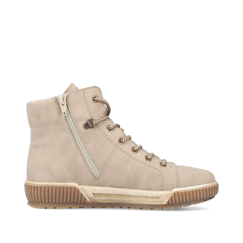Rieker Artikelnummer N0730-64 Rieker Damen Schnürstiefel cremebeige Kostenloser Versand