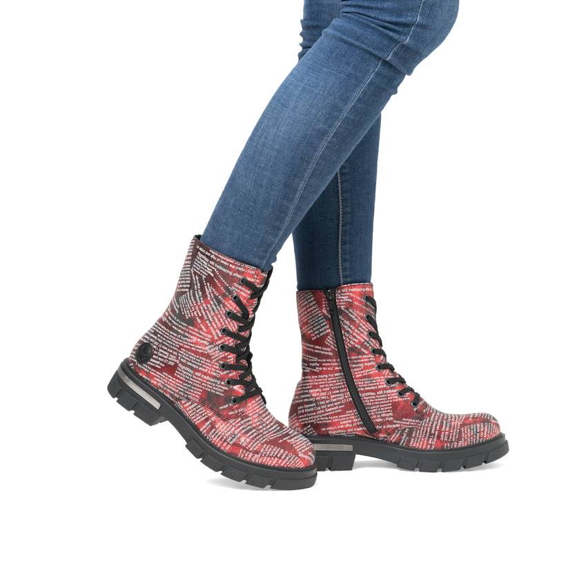 Rieker Artikelnummer Z9120-35 Rieker Damen Biker Boots metallicrot Großer Ausverkauf