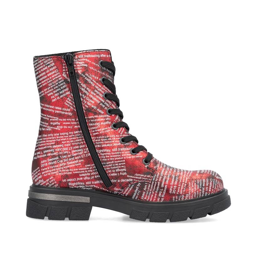 Rieker Artikelnummer Z9120-35 Rieker Damen Biker Boots metallicrot Großer Ausverkauf