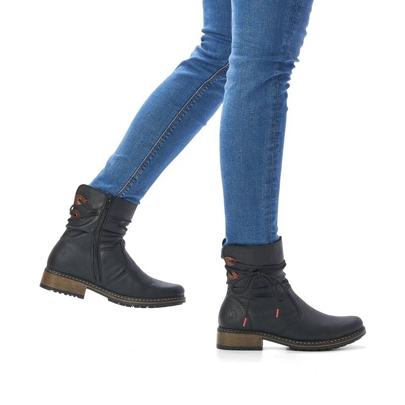 Rieker Artikelnummer Z68M1-01 Rieker Damen Kurzstiefel mattschwarz Online Shopping