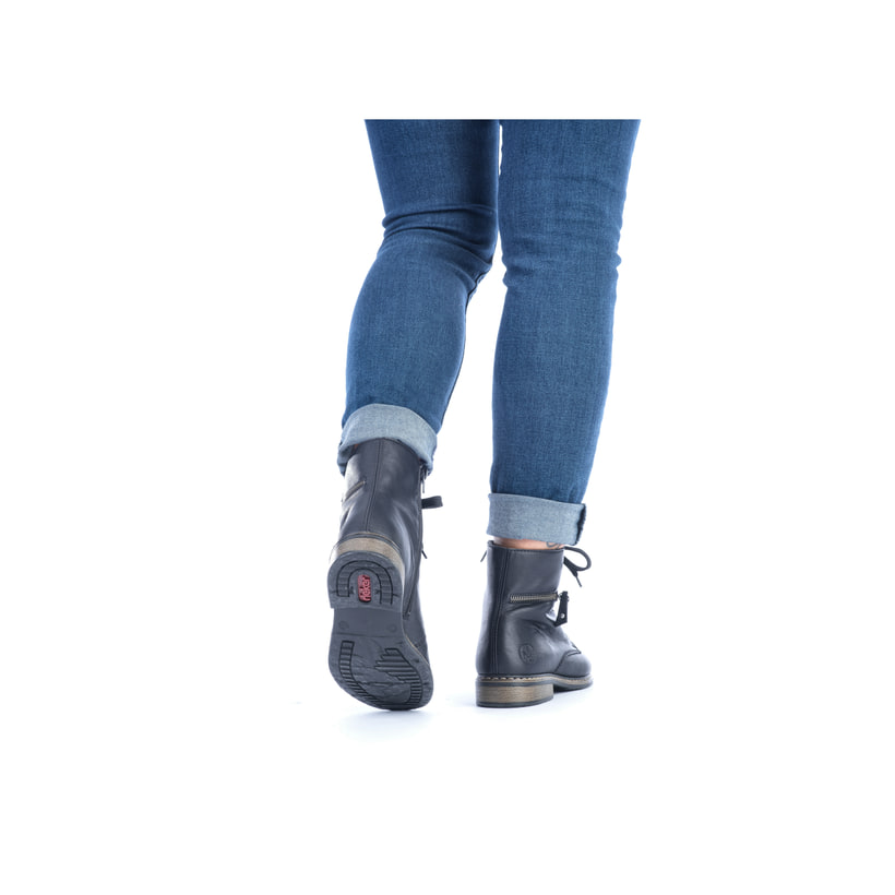Rieker Artikelnummer 71208-00 Rieker Damen Biker Boots tiefschwarz Preisnachlass