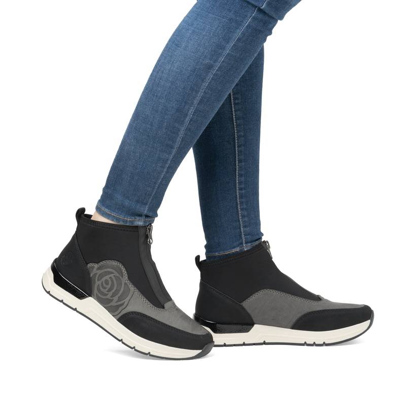 Rieker Artikelnummer 58956-00 Rieker Damen Slipper carbonschwarz Saisonschlussverkauf