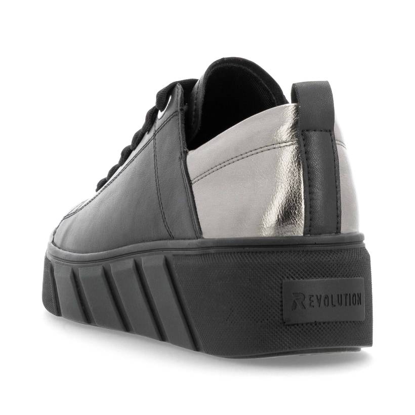 Rieker Artikelnummer W0502-03 Rieker Damen Sneaker Low mattschwarz-silber Lagerräumung